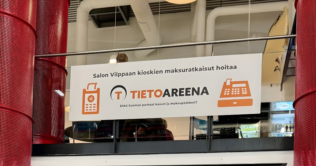 TietoAreenan mainos Salohallissa – Salon Vilppaan kotihalli